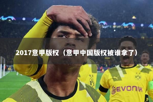 2017意甲版权（意甲中国版权被谁拿了）