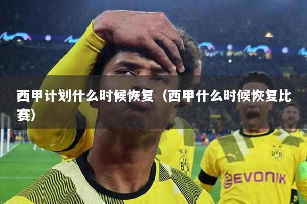 西甲计划什么时候恢复（西甲什么时候恢复比赛）